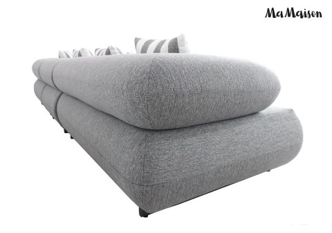 MaMaison sofa narożna ogrodowa ALEXANDER szara (poduszki i pokrowiec w zestawie)