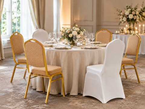 Zestaw 2 krzeseł bankietowych HERA + 2 pokrowce WEDING