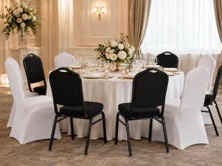 Zestaw 2 krzeseł bankietowych HERON + 2 pokrowce WEDING