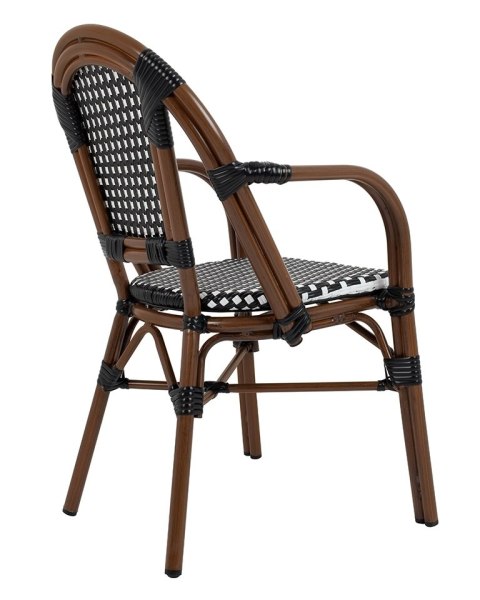 Zestaw 4 krzeseł ogrodowych CAFE PARIS ARM brązowy rattan