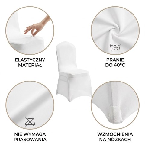 Zestaw 6 krzeseł bankietowych HERA + 6 pokrowców WEDING