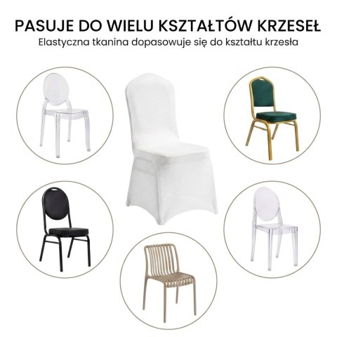 Zestaw 6 krzeseł bankietowych HERA + 6 pokrowców WEDING