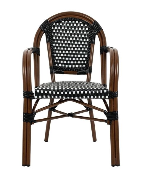 Zestaw 6 krzeseł ogrodowych CAFE PARIS ARM brązowy rattan