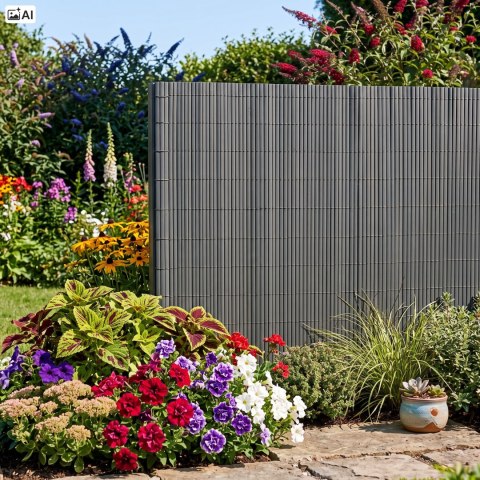 Osłona balkonowa mata PCV 100x300 cm BARU antracyt