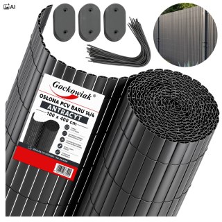 Osłona balkonowa mata PCV 100x400 cm BARU antracyt