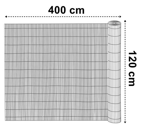 Osłona balkonowa mata PCV 120x400 cm BARU antracyt