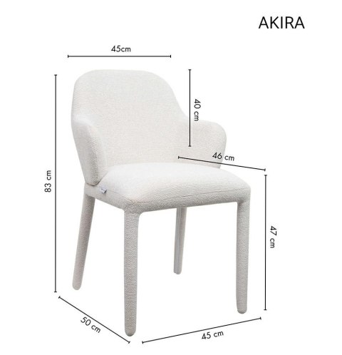 Zestaw 4 krzeseł AKIRA beżowy
