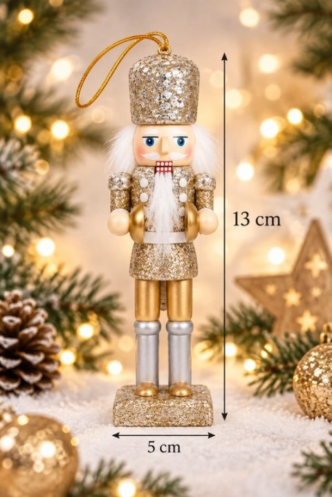 Zestaw 5 ozdób choinkowych / dziadki do orzechów SHP CRACKER złoty