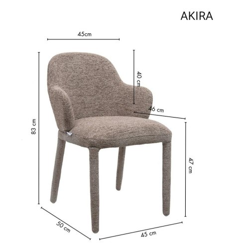 Zestaw 6 krzeseł AKIRA brązowy / taupe