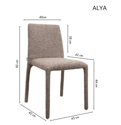 Zestaw 6 krzeseł ALYA brązowy / taupe