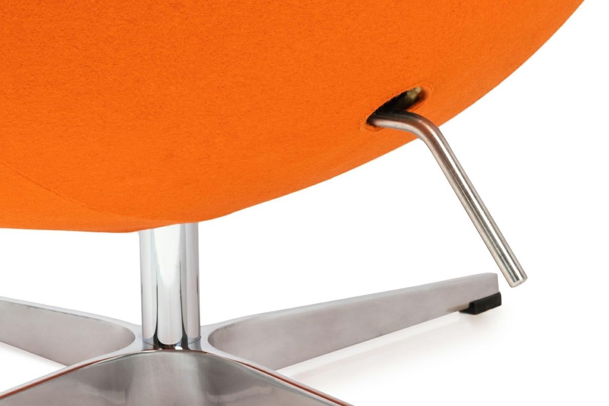 Fotel EGG CLASSIC marchewkowy.38 - wełna, podstawa aluminiowa King Home
