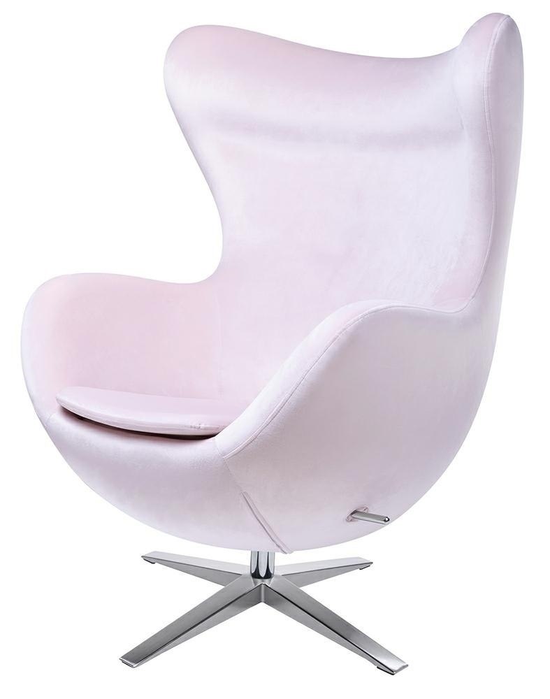 Fotel EGG SZEROKI VELVET jasny róż.30 - welur, podstawa stal Fotel EGG SZEROKI VELVET jasny róż.30 - welur, podstawa stal