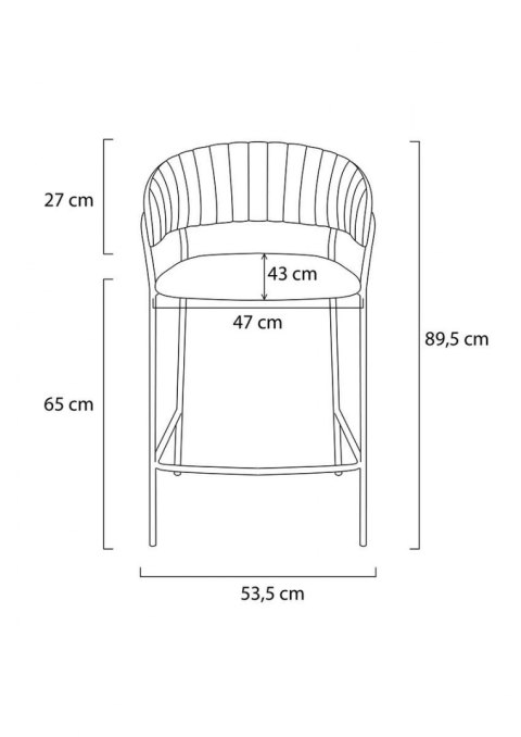 Hoker MAGO 65 cm - czarny welur, podstawa złota