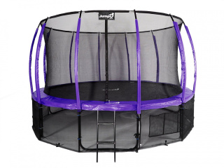 Trampolina Ogrodowa Jumpi 435cm/14FT Maxy Comfort Plus Fioletowa Z Wewnętrzną Siatką Jumpi