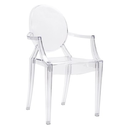 Krzesło Luis transparentne, z poliwęglanu