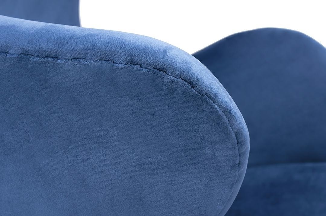 Fotel EGG CLASSIC VELVET granatowy - welur, podstawa aluminiowa King Home