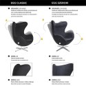 Fotel EGG CLASSIC VELVET granatowy - welur, podstawa aluminiowa King Home