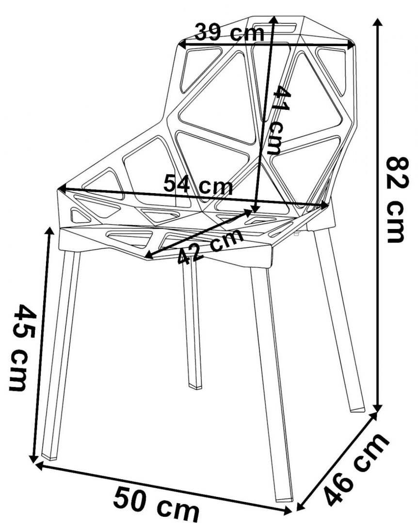 Krzesła ażurowe VECTOR - komplet 4 sztuki - czarne Krzesła ażurowe VECTOR - komplet 4 sztuki - czarne