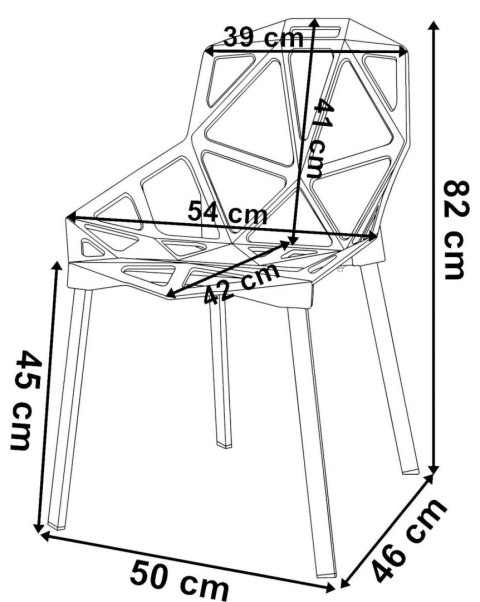 Krzesła ażurowe VECTOR - komplet 4 sztuki - czarne