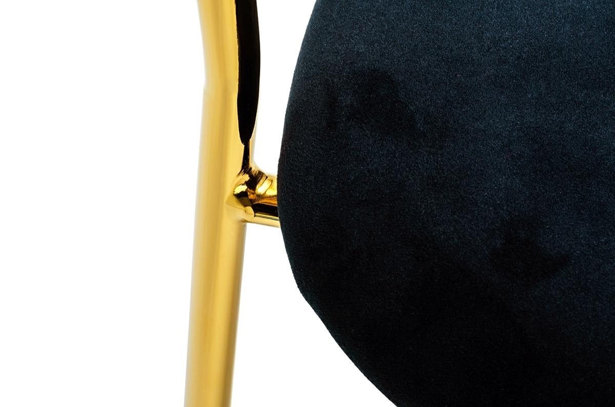 Krzesło MARGO czarne - welur, podstawa złota King Home