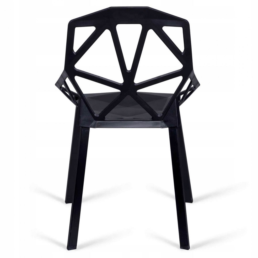 Krzesła ażurowe VECTOR - komplet 4 sztuki - czarne