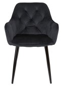 Krzesło aksamitne Nevada Velvet Czarny