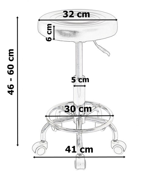 Taboret kosmetyczny KB-Monza biały