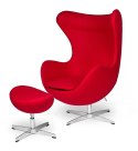 Fotel EGG CLASSIC czerwony.17 - wełna, podstawa aluminiowa King Home