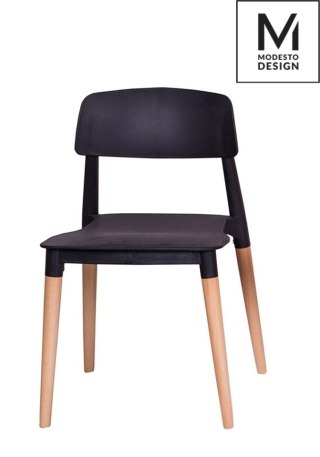 Krzesło EKKO czarne - polipropylen, podstawa bukowa