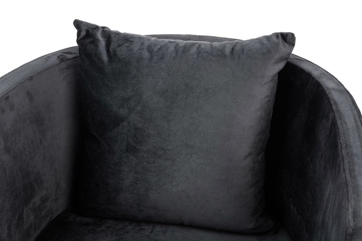 Fotel CHLOE VELVET czarny welur - chrom podstawa złota Fotel CHLOE VELVET czarny welur - chrom podstawa złota