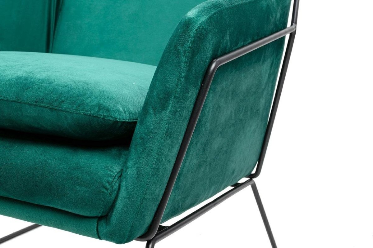 Fotel EMMA VELVET ciemny zielony welur - podstawa czarna Fotel EMMA VELVET ciemny zielony welur - podstawa czarna