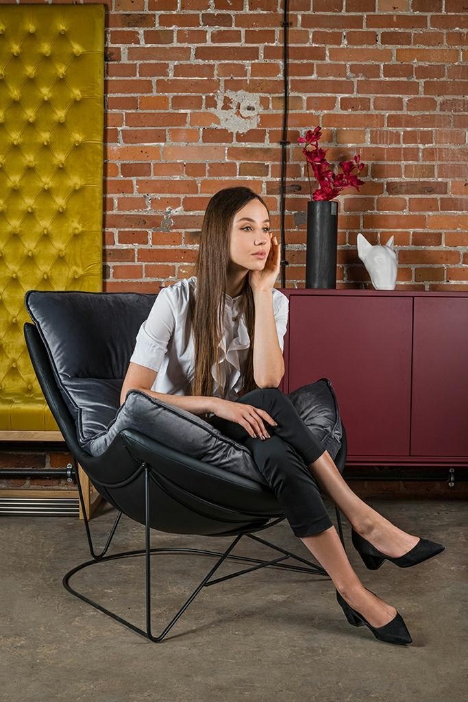 Fotel OTILIA STAND VELVET ciemny szary welur Fotel OTILIA STAND VELVET ciemny szary welur