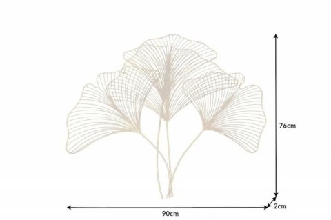 INVICTA dekoracja ścienna GINKGO 90 cm złota