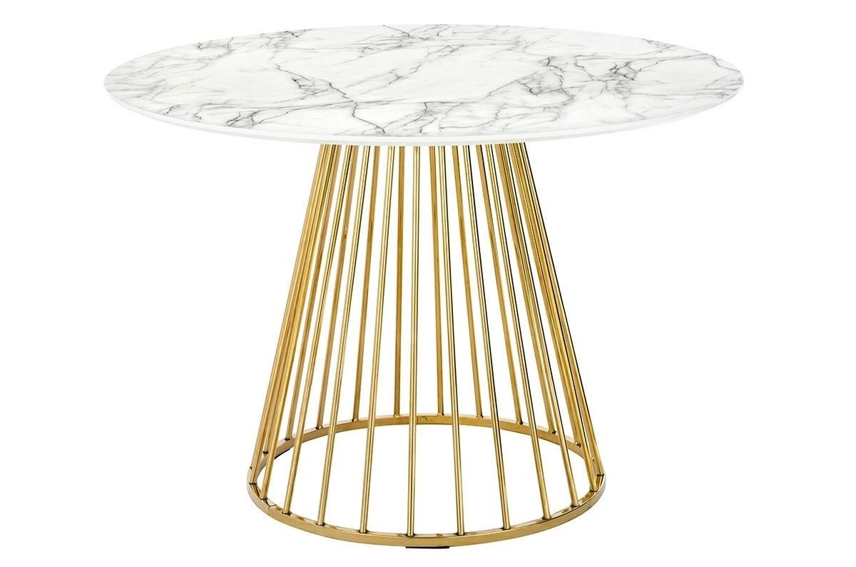 Stół GLAM MARBLE 110 - MDF, złota podstawa Stół GLAM MARBLE 110 - MDF, złota podstawa