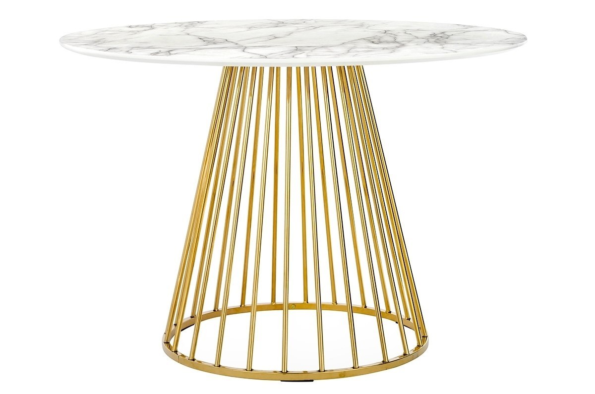 Stół GLAM MARBLE 110 - MDF, złota podstawa Stół GLAM MARBLE 110 - MDF, złota podstawa