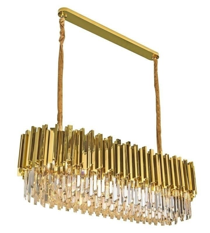 Lampa wisząca IMPERIAL LONG GOLD 90 - stal, kryształ Lampa wisząca IMPERIAL LONG GOLD 90 - stal, kryształ