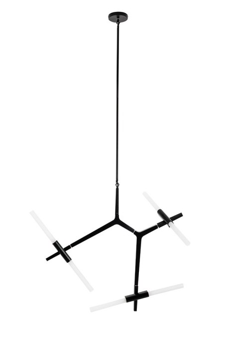 Lampa wisząca CANDELABR 6 czarna - aluminium, szkło