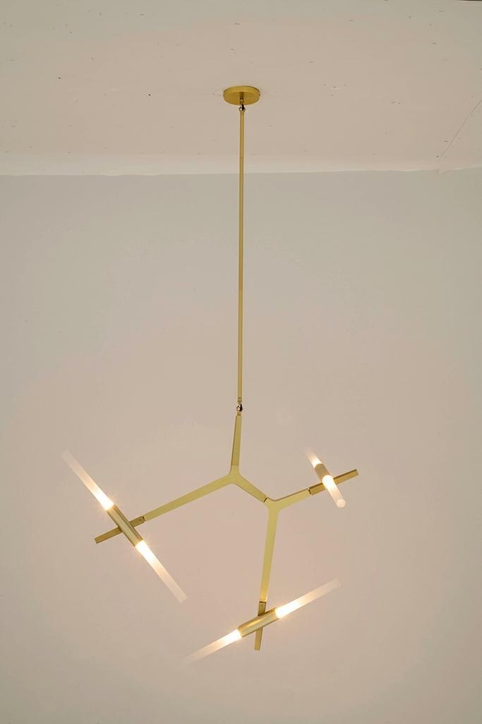 Lampa wisząca CANDELABR 6 złota - aluminium, szkło Lampa wisząca CANDELABR 6 złota - aluminium, szkło