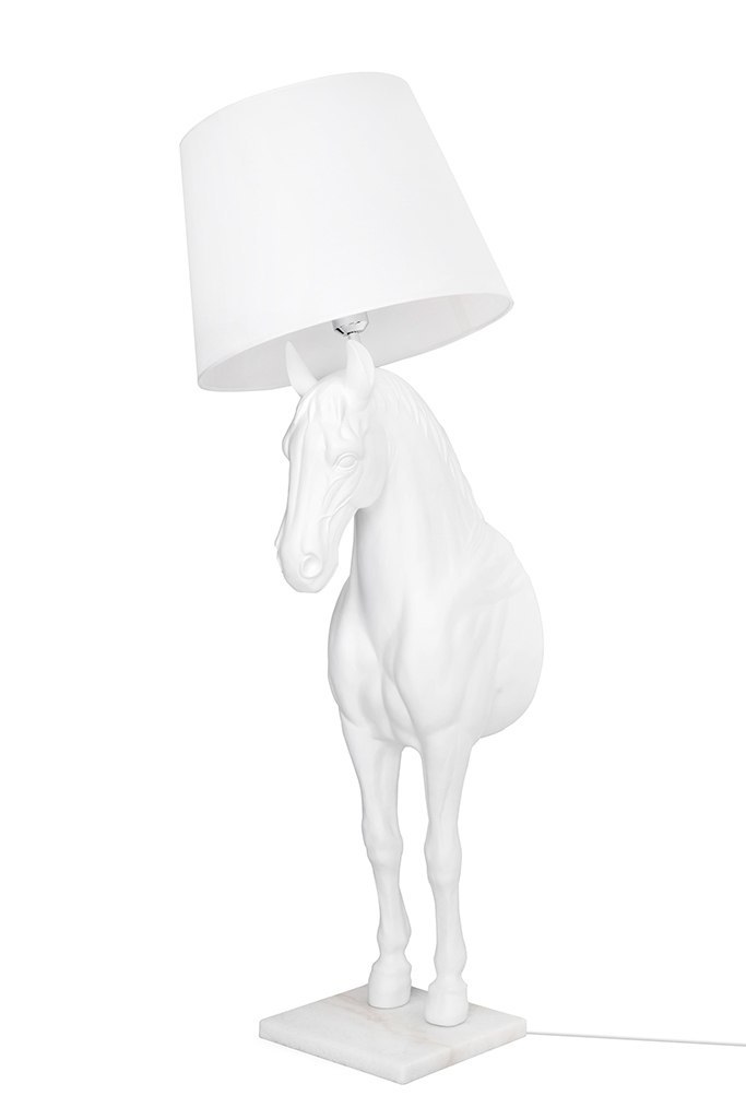 Lampa podłogowa KOŃ HORSE STAND S biała - włókno szklane King Home