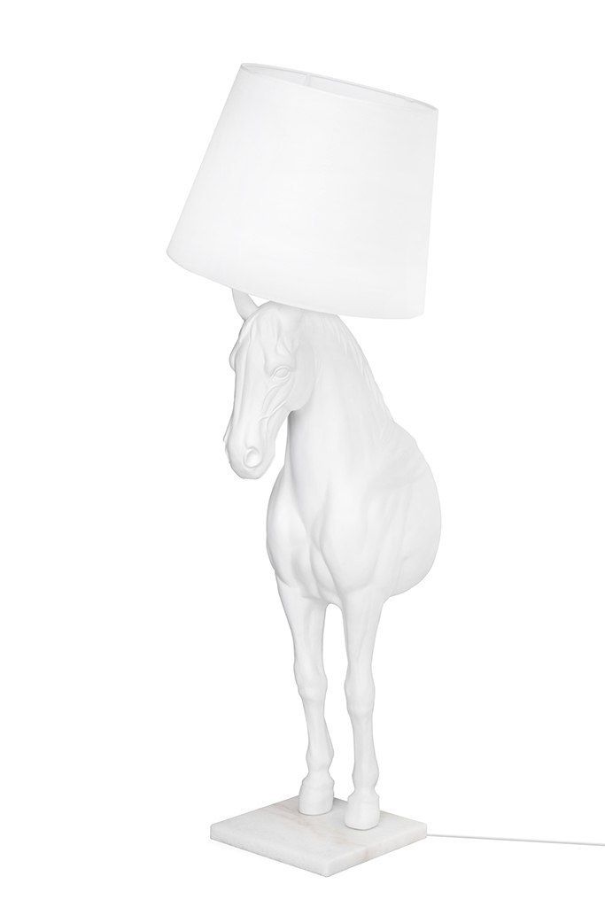 Lampa podłogowa KOŃ HORSE STAND S biała - włókno szklane King Home Lampa podłogowa KOŃ HORSE STAND S biała - włókno szklane King Home
