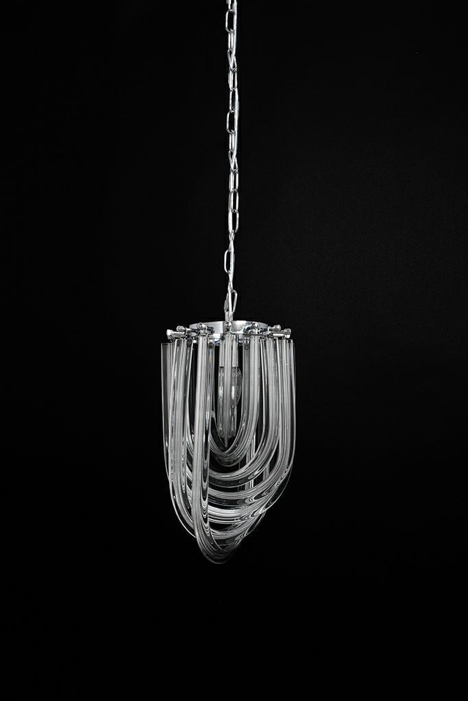 Lampa wisząca MURANO S chrom - szkło, metal King Home