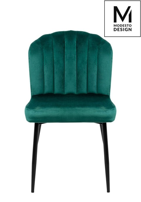 Krzesło DJANGO zielone - welur, metal