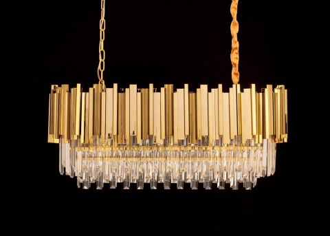 Lampa wisząca IMPERIAL LONG GOLD 90 - stal, kryształ