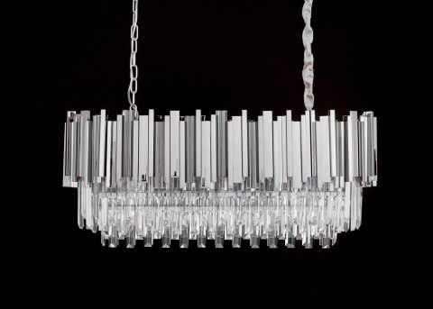 Lampa wisząca MIRIAL LONG SILVER 90 - stal, kryształ