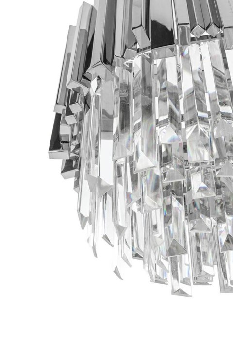 Lampa wisząca MIRIAL LONG SILVER 90 - stal, kryształ