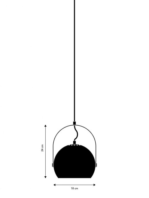 FRANDSEN lampa wisząca BALL W/HANDLE czarny mat