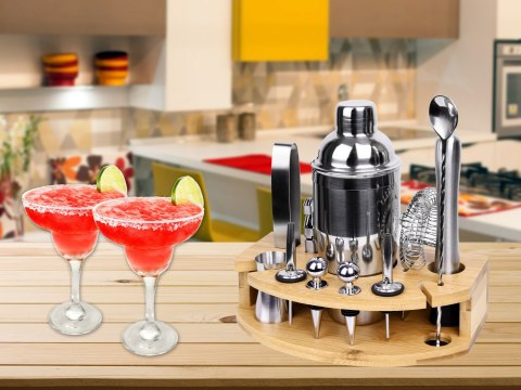 Zestaw barmański shaker do drinków CHESTER stojak 12 elementów Zestaw barmański shaker do drinków CHESTER stojak 12 elementów