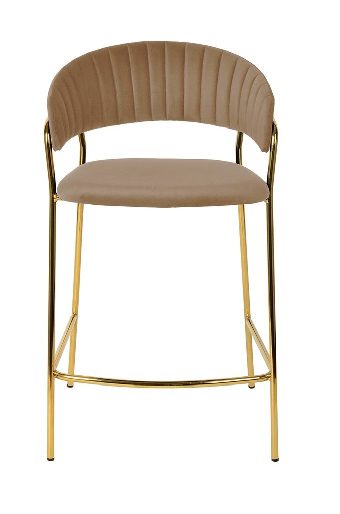 Krzesło barowe MARGO khaki / beżowe King Home Krzesło barowe MARGO khaki / beżowe King Home