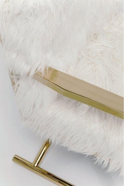 KARE fotel MR. FLUFFY biały / złoty Kare Design KARE fotel MR. FLUFFY biały / złoty Kare Design
