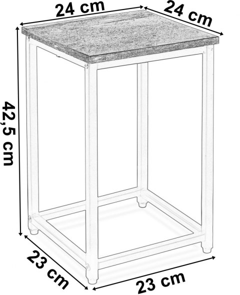 Kwietnik loftowy ARBEN czarny/postarzany dąb - 40 cm